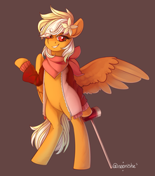 Size: 2264x2556 | Tagged: safe, artist:neonishe, oc, oc only, oc:sunshinenya, pegasus, pony, croquet mallet, eye clipping through hair, high res, solo