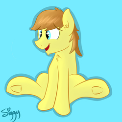 Size: 3181x3194 | Tagged: safe, artist:siggyderp, oc, oc only, oc:siggy, earth pony, pony, high res, male, signature, smiling, solo, stallion