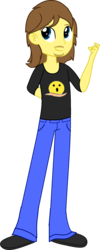 Size: 782x1951 | Tagged: safe, artist:grapefruitface1, oc, oc only, oc:grapefruit face, equestria girls, g4, clothes, equestria girls-ified, jeans, pants, self insert, shirt, simple background, solo, t-shirt, transparent background