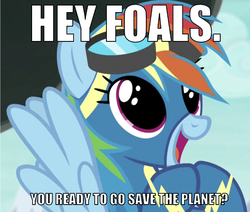 Size: 639x543 | Tagged: safe, edit, edited screencap, editor:undeadponysoldier, screencap, rainbow dash, pegasus, pony, g4, adorable face, captain planet and the planeteers, clothes, cute, female, goggles, happy, if cartoons were real, mare, open mouth, reference, smosh, solo, spread wings, uniform, wings, wonderbolts uniform