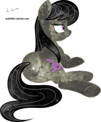 Size: 2500x3010 | Tagged: safe, artist:kooner-cz, artist:und34d951, edit, octavia melody, earth pony, pony, g4, butt, female, frown, high res, hooves, mare, on side, plot, simple background, solo, space, transparent background, treblebutt, underhoof, vector
