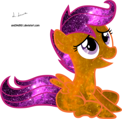 Size: 2500x2449 | Tagged: safe, artist:und34d951, scootaloo, pony, g4, female, high res, solo, space