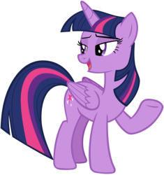 Size: 7554x8041 | Tagged: safe, artist:andoanimalia, twilight sparkle, alicorn, pony, sweet and smoky, absurd resolution, female, folded wings, lidded eyes, mare, open mouth, raised hoof, simple background, solo, transparent background, twilight sparkle (alicorn), underhoof, vector, wings