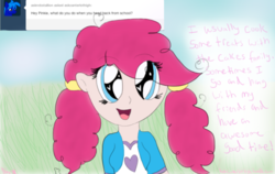 Size: 500x315 | Tagged: safe, artist:dinogorawrrainbow, pinkie pie, equestria girls, g4, ask, eye clipping through hair, female, heart eyes, pigtails, solo, tumblr, twintails, wingding eyes