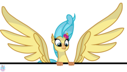 Size: 2191x1246 | Tagged: safe, artist:rainbow eevee, princess skystar, classical hippogriff, hippogriff, g4, my little pony: the movie, female, looking down, simple background, solo, transparent background, vector, windswept mane