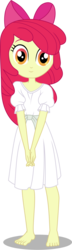 Size: 2245x7825 | Tagged: safe, artist:toonalexsora007, apple bloom, equestria girls, g4, absurd resolution, apple bloom's bow, bare legs, barefoot, barefooting, bow, clothes, clothes swap, cosplay, costume, crossover, dress, feet, female, hair bow, latin american, simple background, solo, susana moreno, sword art online, transparent background, vector, voice actor joke, yui