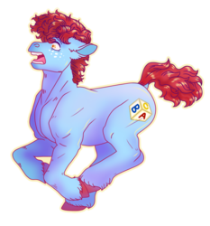 Size: 700x750 | Tagged: safe, artist:guidomista, oc, oc only, oc:alphabet, earth pony, pony, 2019, artfight, curls, curly hair, curly mane, curly tail, fear, floppy ears, freckles, galloping, hooves, male, open mouth, outline, realistic anatomy, realistic horse legs, running, screaming, shading, simple background, solo, stallion, transparent background