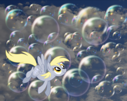 Size: 932x742 | Tagged: safe, artist:morningstar-1337, derpy hooves, pony, g4, bubble, female, solo