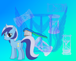 Size: 932x742 | Tagged: safe, artist:morningstar-1337, minuette, pony, unicorn, g4, female, solo, toothbrush