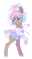 Size: 732x1360 | Tagged: safe, artist:shady-bush, oc, oc only, oc:nova (lullabyprince), earth pony, pony, clothes, female, hoodie, mare, rearing, simple background, solo, transparent background, white outline