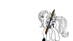 Size: 1920x1080 | Tagged: safe, artist:fearyzy, oc, oc only, oc:roody, pony, female, mare, rocket launcher, rpg-7, sketch, solo, weapon