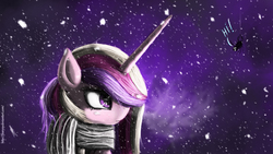 Size: 1920x1080 | Tagged: safe, artist:fearyzy, princess cadance, pony, spider, g4, clothes, female, scarf, snow, solo