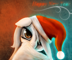 Size: 1920x1600 | Tagged: safe, artist:fearyzy, oc, oc only, oc:roody, pony, christmas, hat, holiday, santa hat, solo