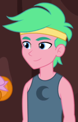 Size: 515x800 | Tagged: safe, screencap, lemon zack, equestria girls, five lines you need to stand in, g4, my little pony equestria girls: better together, background human, clothes, male, smiling, solo