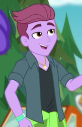 Size: 300x460 | Tagged: safe, screencap, duke suave, equestria girls, equestria girls series, g4, lost and pound, spoiler:choose your own ending (season 2), spoiler:eqg series (season 2), background human, clothes, cropped, male, smiling, solo