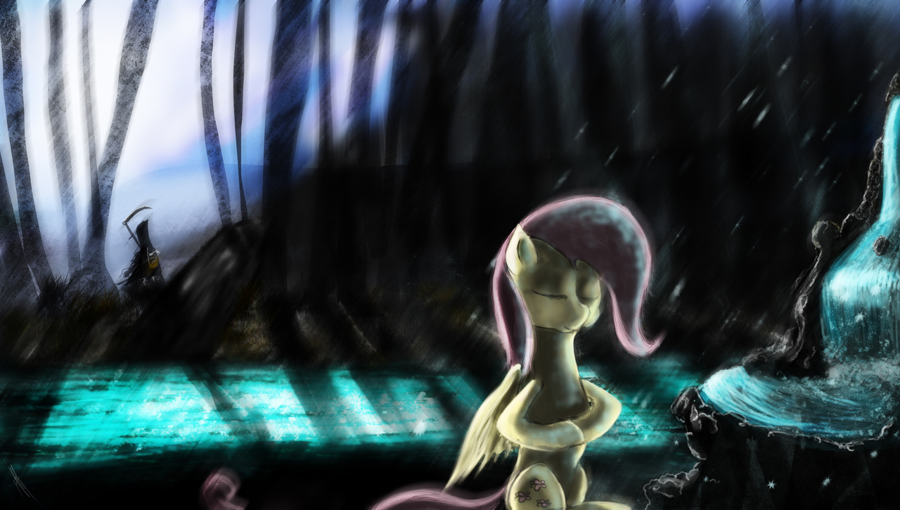 Mlp Praying #2086415 - semi-grimdark, artist:fearyzy, fluttershy, pony, g4, forest ...