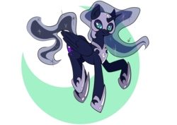 Size: 842x595 | Tagged: source needed, safe, artist:shelltoon, nightmare moon, alicorn, pony, g4, antagonist, armor, female, moon, newbie artist training grounds, simple background, solo, transparent, transparent background
