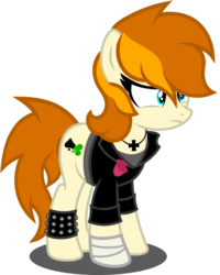 Size: 1280x1604 | Tagged: safe, artist:buckeyescozycafe, oc, oc only, oc:cliff aces, earth pony, pony, clothes, female, jacket, mare, simple background, solo, transparent background