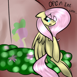 Size: 700x700 | Tagged: safe, artist:vikuskaal, fluttershy, spike, dragon, pegasus, pony, g4, context is for the weak, female, floppy ears, male, mare, ship:flutterspike, shipping, straight