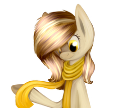 Size: 700x600 | Tagged: safe, artist:vikuskaal, oc, oc only, oc:cookie, earth pony, pony, clothes, female, mare, scarf, simple background, solo, white background