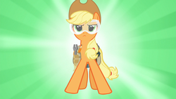 Size: 3840x2160 | Tagged: safe, screencap, applejack, pony, applejack's "day" off, g4, female, goggles, high res, mare, safety goggles, solo, toolbelt, tools, upscaled