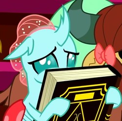 Size: 723x719 | Tagged: safe, screencap, ocellus, yona, changedling, changeling, yak, a matter of principals, g4, book, cropped, cute, diaocelles, female, scary