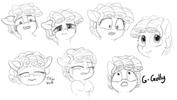 Size: 4000x2273 | Tagged: safe, artist:zippysqrl, cozy glow, pony, g4, bust, cozybetes, crying, cute, dialogue, expressions, eyes closed, eyes open, female, filly, freckles, golly, golly in the comments, grayscale, hooves to the chest, monochrome, sad, sketch, solo, tears of pain