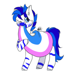 Size: 2000x2000 | Tagged: safe, artist:stara, oc, oc only, oc:fifty percent, hybrid, pegasus, pony, zony, colored, cute, flag, flat colors, high res, pride, pride flag, solo, straight pride flag