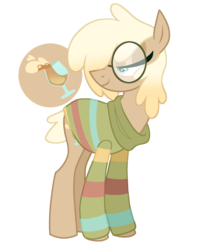 Size: 1232x1561 | Tagged: safe, artist:glowfangs, oc, oc only, oc:kimberly, earth pony, pony, clothes, female, glasses, mare, round glasses, simple background, solo, sweater, transparent background