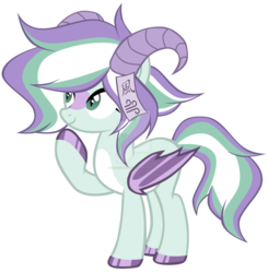 Size: 1280x1307 | Tagged: safe, artist:magicdarkart, oc, oc only, bat pony, pony, base used, deviantart watermark, female, horns, mare, obtrusive watermark, simple background, solo, transparent background, watermark
