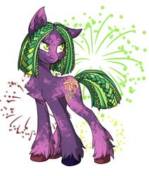 Size: 1280x1507 | Tagged: safe, artist:marly-kaxon, oc, oc only, oc:berry buzz, earth pony, pony, chest fluff, female, fireworks, floppy ears, mare, simple background, solo, unshorn fetlocks