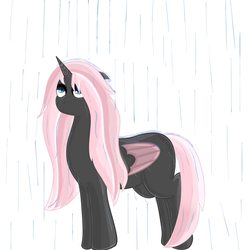 Size: 3000x3000 | Tagged: safe, artist:rain wing, oc, oc only, alicorn, pony, alicorn oc, brony, happy, high res, rain, solo, wet