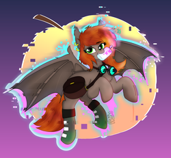 Size: 855x790 | Tagged: safe, artist:suchalmy, oc, oc only, oc:acai, bat pony, pony, acai, error, glitch, glitch art, solo