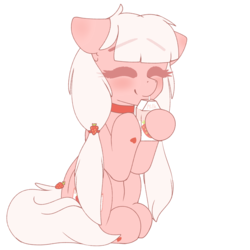 Size: 3000x3000 | Tagged: safe, artist:xcinnamon-twistx, oc, oc:strawberry milk, pony, blushing, cute, high res, strawberry milk
