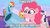 Size: 888x499 | Tagged: safe, edit, edited screencap, screencap, applejack, pinkie pie, rainbow dash, rarity, earth pony, pegasus, pony, unicorn, g4, my little pony: friendship is magic, my little pony: rainbow roadtrip, caption, cloud, discovery family logo, female, hot air balloon, image macro, implied explosion, joke, mare, meme, party cannon, text