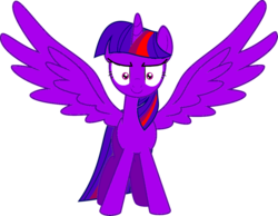 Size: 1014x788 | Tagged: safe, artist:sputnikmann, artist:theinvertedshadow, twilight sparkle, alicorn, pony, elements of insanity, g4, anti-hero, anti-heroine, brutalight sparcake, confident, female, grin, looking at you, simple background, smiling, smiling at you, solo, spread wings, tomboy, transparent background, twilight sparkle (alicorn), vector, wings