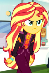 Size: 663x984 | Tagged: safe, screencap, sunset shimmer, equestria girls, equestria girls series, g4, sunset's backstage pass!, spoiler:eqg series (season 2), angry, cropped, cute, female, geode of empathy, madorable, magical geodes, solo, sunset shimmer is not amused, unamused