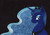 Size: 3000x2126 | Tagged: safe, artist:deoxtri, princess luna, pony, g4, black background, bust, ethereal mane, female, high res, portrait, simple background, smiling, solo, starry mane, traditional art, windswept mane