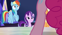 Size: 1280x720 | Tagged: safe, screencap, applejack, pinkie pie, rainbow dash, starlight glimmer, earth pony, pegasus, pony, unicorn, g4, the crystalling, female, mare, out of context