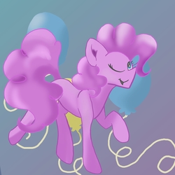 Size: 4000x4000 | Tagged: safe, artist:whiteberry, pinkie pie, earth pony, pony, g4, balloon