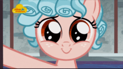 Size: 512x288 | Tagged: safe, screencap, cozy glow, pegasus, pony, g4, school raze, angry, animated, cozy glow is best facemaker, cozy glow is not amused, cozybetes, cute, door slam, evil, female, filly, foal, funny, logo, madorable, nick jr., school of friendship, solo, unamused