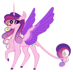 Size: 1280x1252 | Tagged: safe, artist:australian-senior, princess cadance, alicorn, pony, kirindos, g4, alternate universe, colored hooves, colored wings, colored wingtips, female, leonine tail, mare, raised hoof, simple background, solo, transparent background