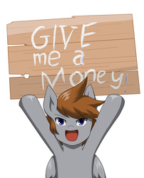 Size: 2894x3583 | Tagged: safe, artist:kiminofreewings, oc, oc only, oc:kimino, pegasus, pony, board, bring something up, cute, half body, high res, looking up, money, smiling, solo, wood