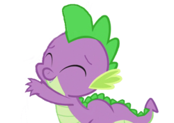 Size: 576x406 | Tagged: safe, edit, edited screencap, editor:undeadponysoldier, screencap, spike, dragon, g4, the crystalling, cute, eyes closed, male, not a vector, simple background, solo, transparent background