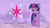 Size: 1920x1080 | Tagged: safe, edit, edited screencap, screencap, twilight sparkle, alicorn, pony, g4, adorable face, blushing, caption, cute, cutie mark, female, image macro, name, purple background, simple background, solo, text, twilight's castle