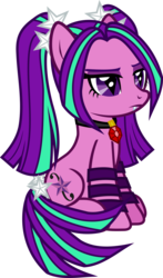 Size: 616x1047 | Tagged: safe, artist:lightningbolt, derpibooru exclusive, aria blaze, earth pony, pony, equestria girls, g4, my little pony equestria girls: rainbow rocks, .svg available, angry, disguise, disguised siren, equestria girls ponified, eyeshadow, fangs, female, frown, gem, jewelry, makeup, mare, necklace, pigtails, ponified, show accurate, simple background, siren gem, sitting, slit pupils, solo, svg, transparent background, vector, wristband