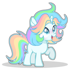 Size: 1280x1241 | Tagged: dead source, safe, artist:rainbows-skies, oc, oc only, oc:water star, pony, unicorn, base used, colt, male, rainbow hair, raised hoof, simple background, solo, transparent background