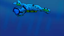 Size: 1720x964 | Tagged: safe, artist:infammosource, oc, oc only, oc:sea glow, pegasus, pony, air tank, flippers (gear), full face mask, scuba diving, scuba gear, solo, story included, underwater