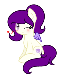 Size: 647x766 | Tagged: safe, artist:darbypop1, oc, oc only, oc:violet moon, pony, base used, female, mare, one eye closed, simple background, solo, transparent background, wink