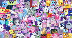 Size: 4096x2160 | Tagged: safe, edit, edited screencap, screencap, apple bloom, applejack, big macintosh, cucumber seed, dusty pages, fluttershy, goldie delicious, jet set, kerfuffle, lord tirek, midnight snack (g4), pinkie pie, princess celestia, princess luna, queen chrysalis, quibble pants, rainbow dash, rarity, sans smirk, shining armor, silverstream, smolder, spike, spike the regular dog, starlight glimmer, sunburst, trixie, twilight sparkle, alicorn, cat, classical hippogriff, dog, dragon, earth pony, hippogriff, pegasus, pony, unicorn, a horse shoe-in, a trivial pursuit, between dark and dawn, dragon dropped, equestria girls, fomo, frenemies (episode), g4, my little pony equestria girls: better together, my little pony: rainbow roadtrip, reboxing with spike!, season 9, sparkle's seven, sweet and smoky, the last laugh, alternate hairstyle, apple chord, bloodshot eyes, blushing, collage, cowboy hat, crown, crying, cute, detective rarity, drool, eye reflection, faic, female, floppy ears, food, friendship student, goldie delicious' cats, hard-won helm of the sibling supreme, hat, helmet, hug, male, mane seven, mane six, mare, megaradash, messy mane, one eye closed, pancakes, pudding face, reflection, shining adorable, sleeping, spike's dog collar, starry eyes, this is trivia trot, twilight sparkle (alicorn), uvula, wall of tags, wat, wavy mouth, wingding eyes, winged spike, wings, wink